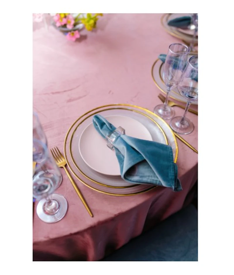 Салфетка бархатная пыльно-голубая