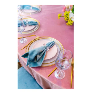 Салфетка бархатная пыльно-голубая - Фото 2