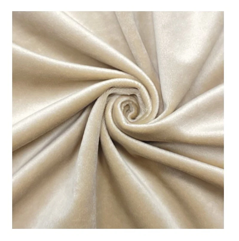 Скатерть круглая бархат светло-бежевая