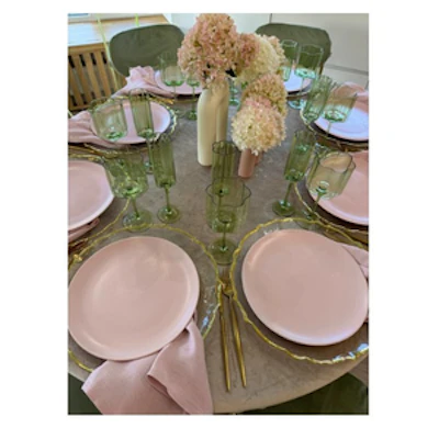 Тарелка "Лия" прозрачная с золотым кантом - изображение 5