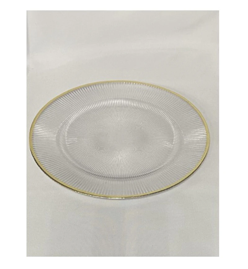 Подстановочная тарелка "Техно" c золотым кантом