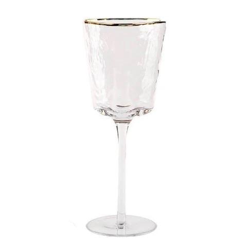 Бокал для вина  "Блум" с золотым кантом