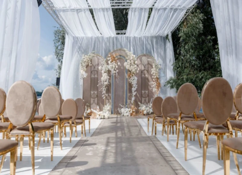 Стул «Вашингтон» золото, бежевый бархат