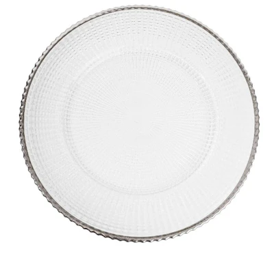 Подстановочная тарелка "Техно" с серебряной окантовкой
