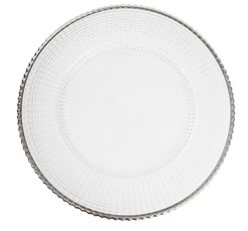 Подстановочная тарелка "Техно" с серебряной окантовкой