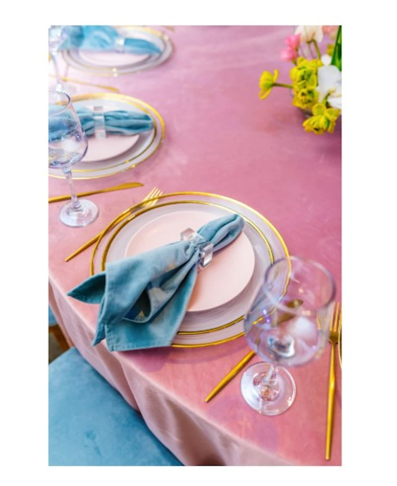 Салфетка бархатная пыльно-голубая