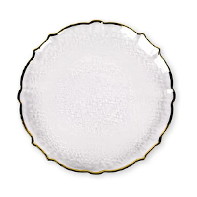 Тарелка "Лия" прозрачная с золотым кантом - изображение 1