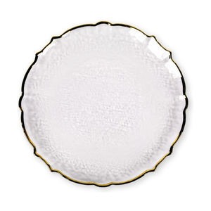 Тарелка "Лия" прозрачная с золотым кантом