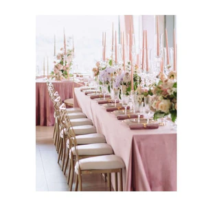 Скатерть бархат пыльно-розовая прямоугольная - Фото 2