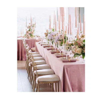 Скатерть бархат пыльно-розовая прямоугольная - изображение 2