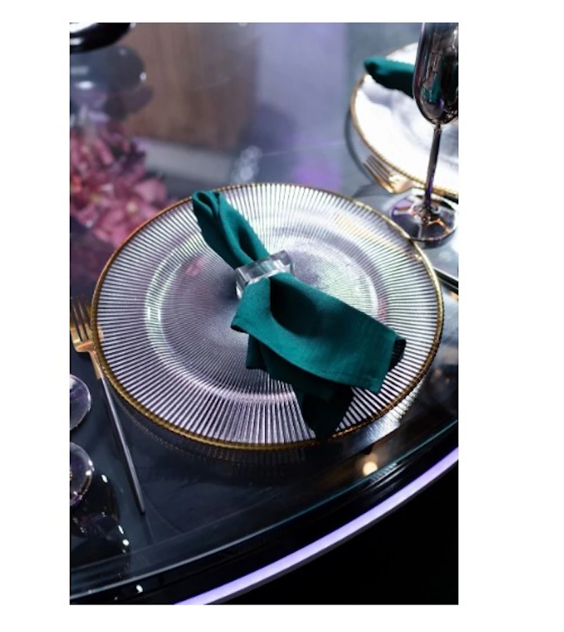 Салфетка полиэстер изумрудная