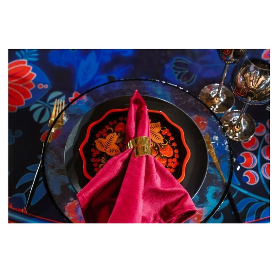 Подстановочная тарелка "Минимал" c черным кантом - Фото миниатюра 4