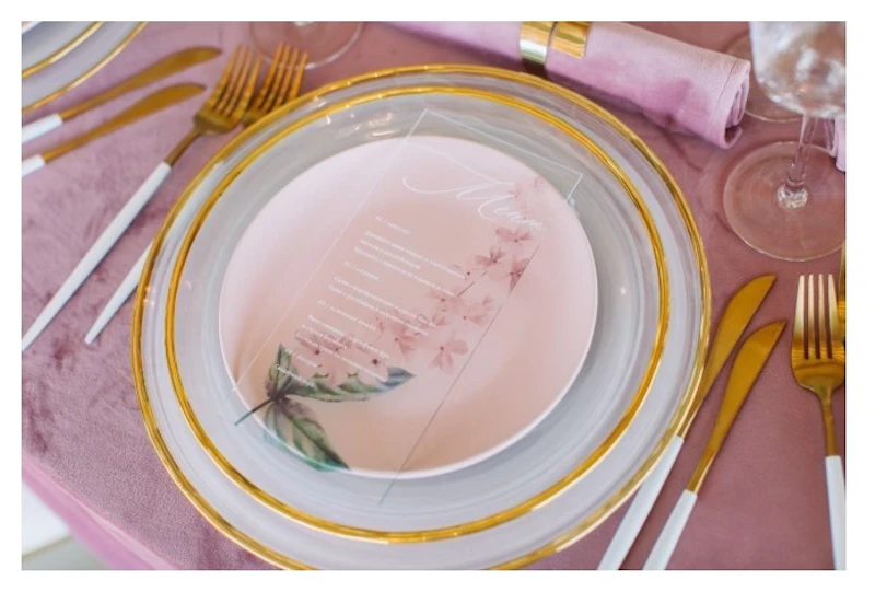 Тарелка сервизная "Белый дым" с золотым кантом