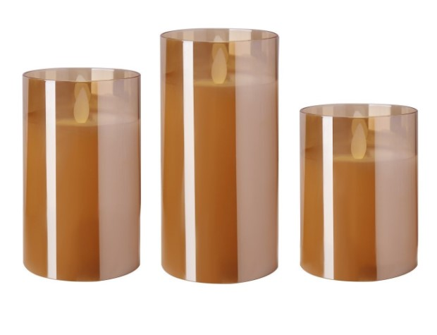 Свеча "Файр" 10 см золото(нейтральный свет)