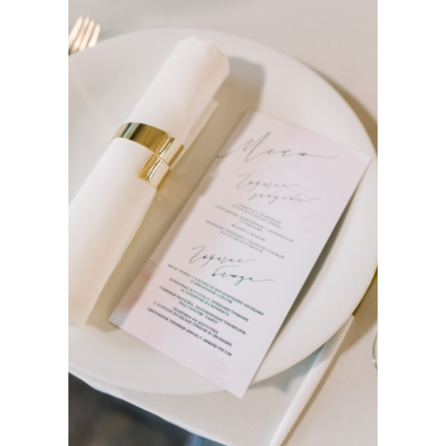 Кольцо для салфеток "Минимал" золото - Фото миниатюра 5