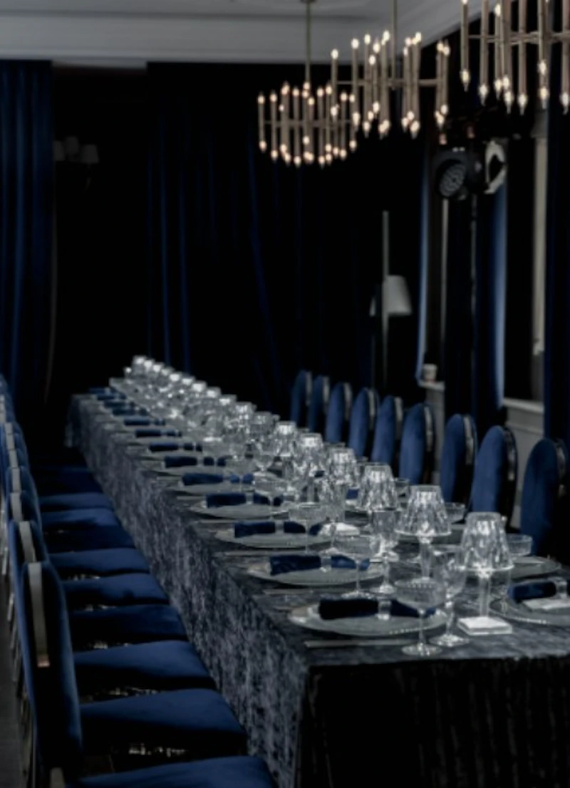 Стул «Вашингтон» серебро, чернильный бархат