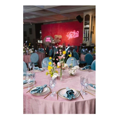 Скатерть круглая бархат пыльно-розовая - изображение 5