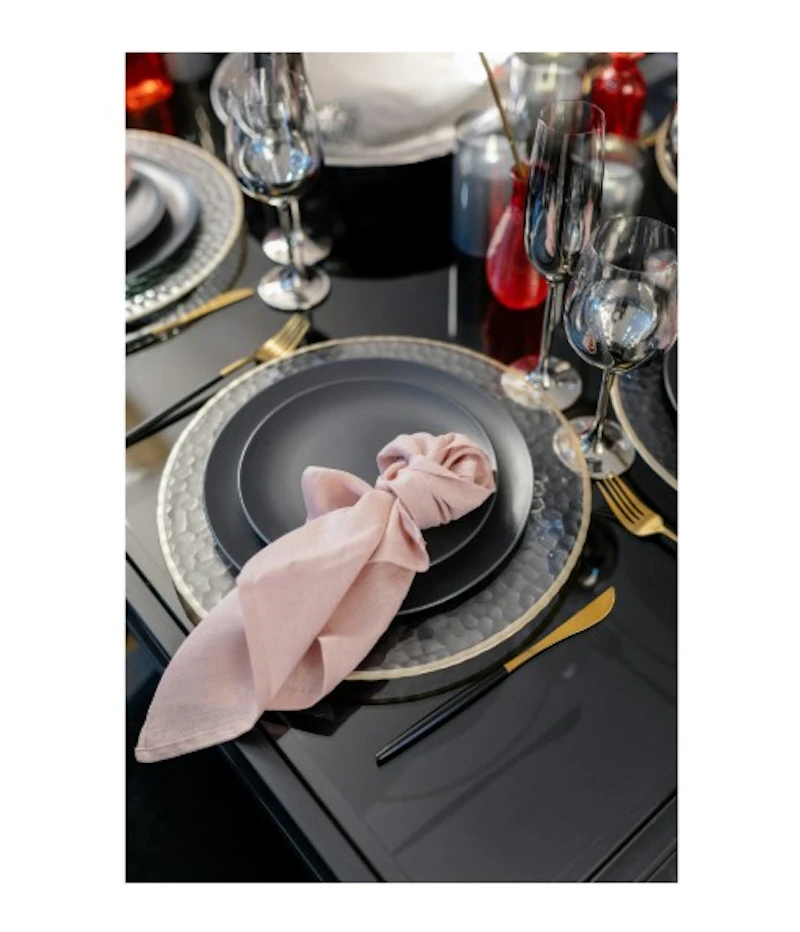 Салфетка из льна розовая